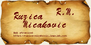 Ružica Micaković vizit kartica